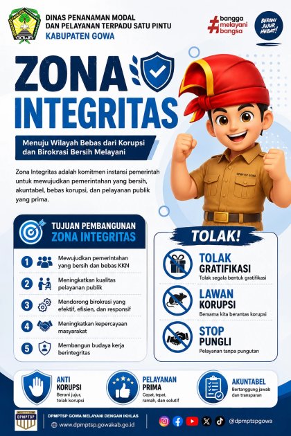 ZONA INTEGRITAS DPMPTSP KABUPATEN GOWA MENUJU WBK/WBBM
