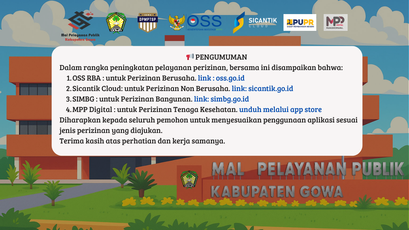 Aplikasi Layanan Perizinan Kabupaten Gowa